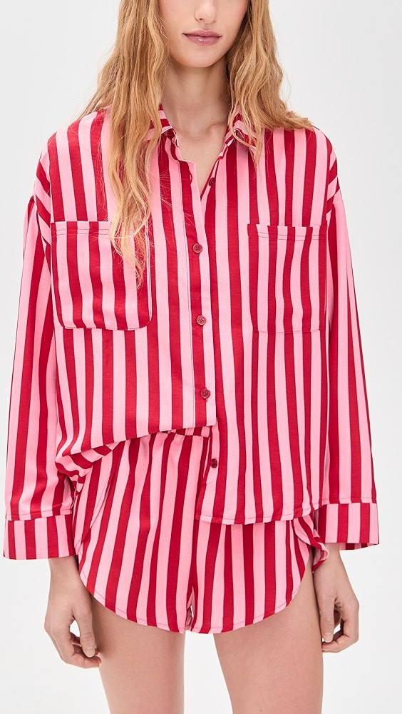 Brunch Date Long Sleeve Shortie Pajama Set | Shopbop