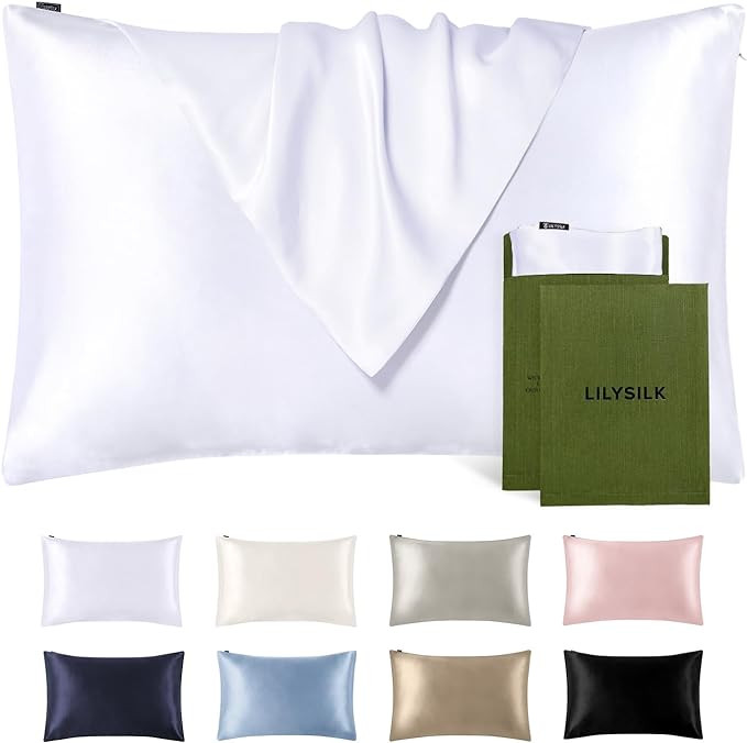 LILYSILK Silk Pillowcase for Hair and Skin Standard-100% Mulberry Silk 19 Momme Both Sides Silk B... | Amazon (US)