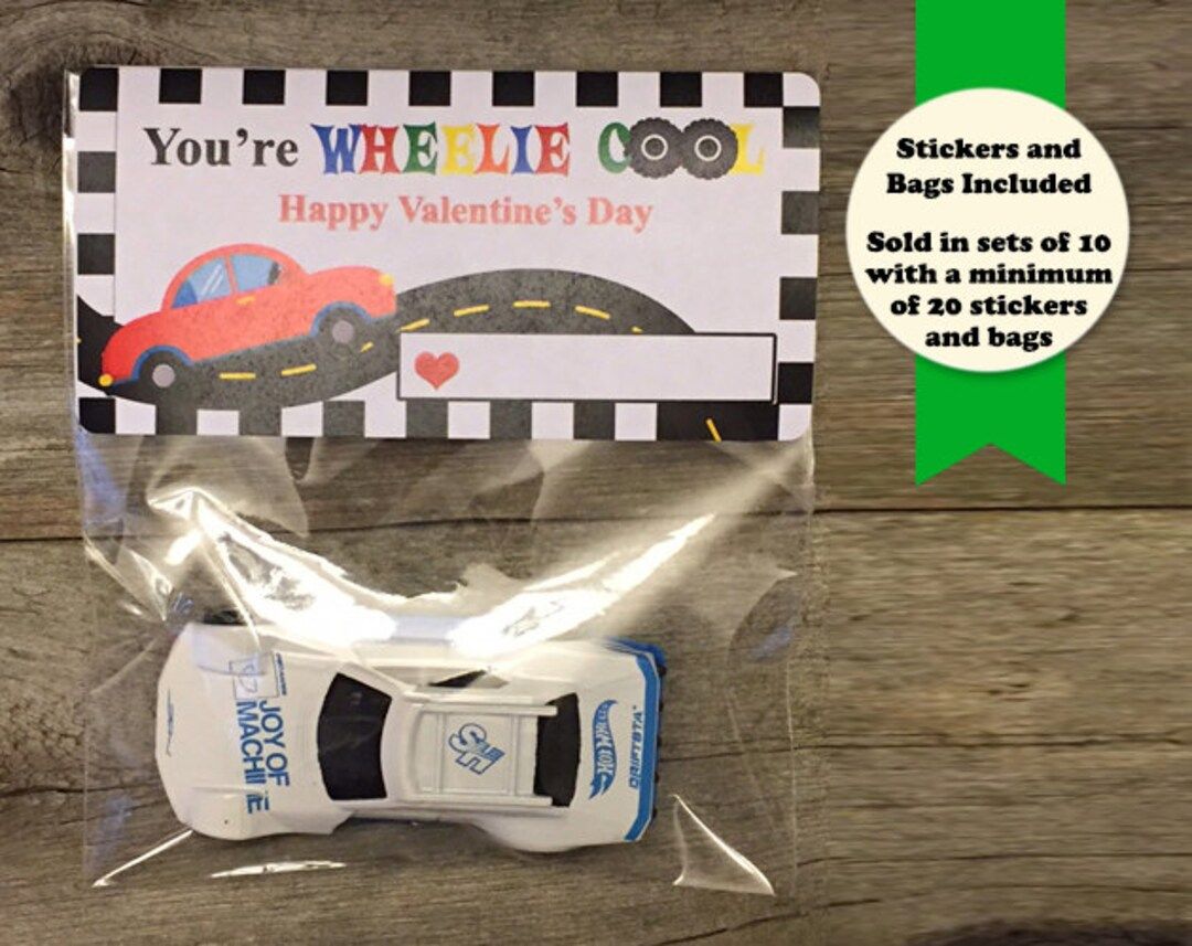 Cars Valentine Stickers and Bags You're WHEELIE Cool Toy - Etsy | Etsy (US)
