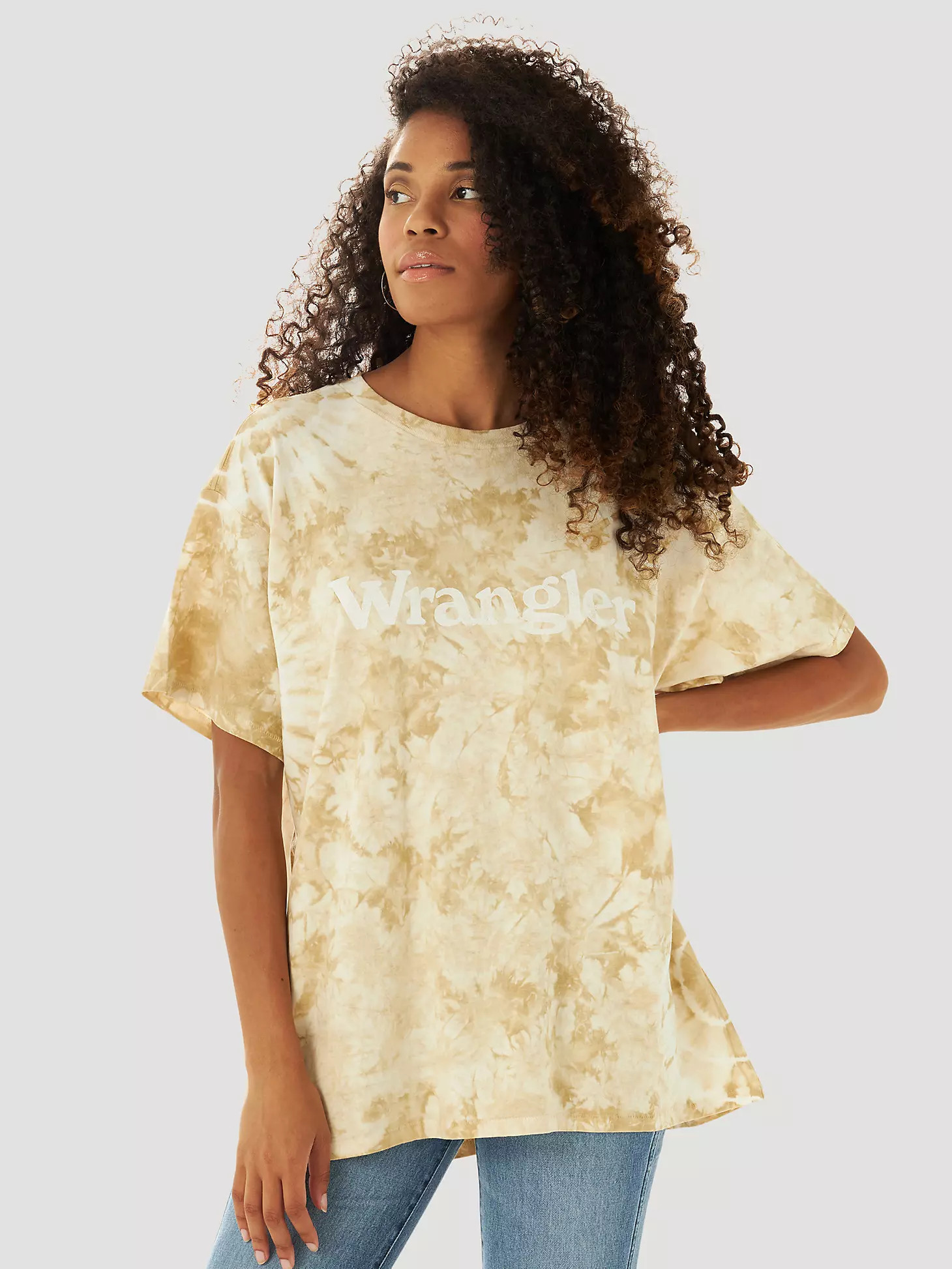 Women's Wrangler® Tie Dye Logo Tee in Papyrus Tie Dye | Wrangler