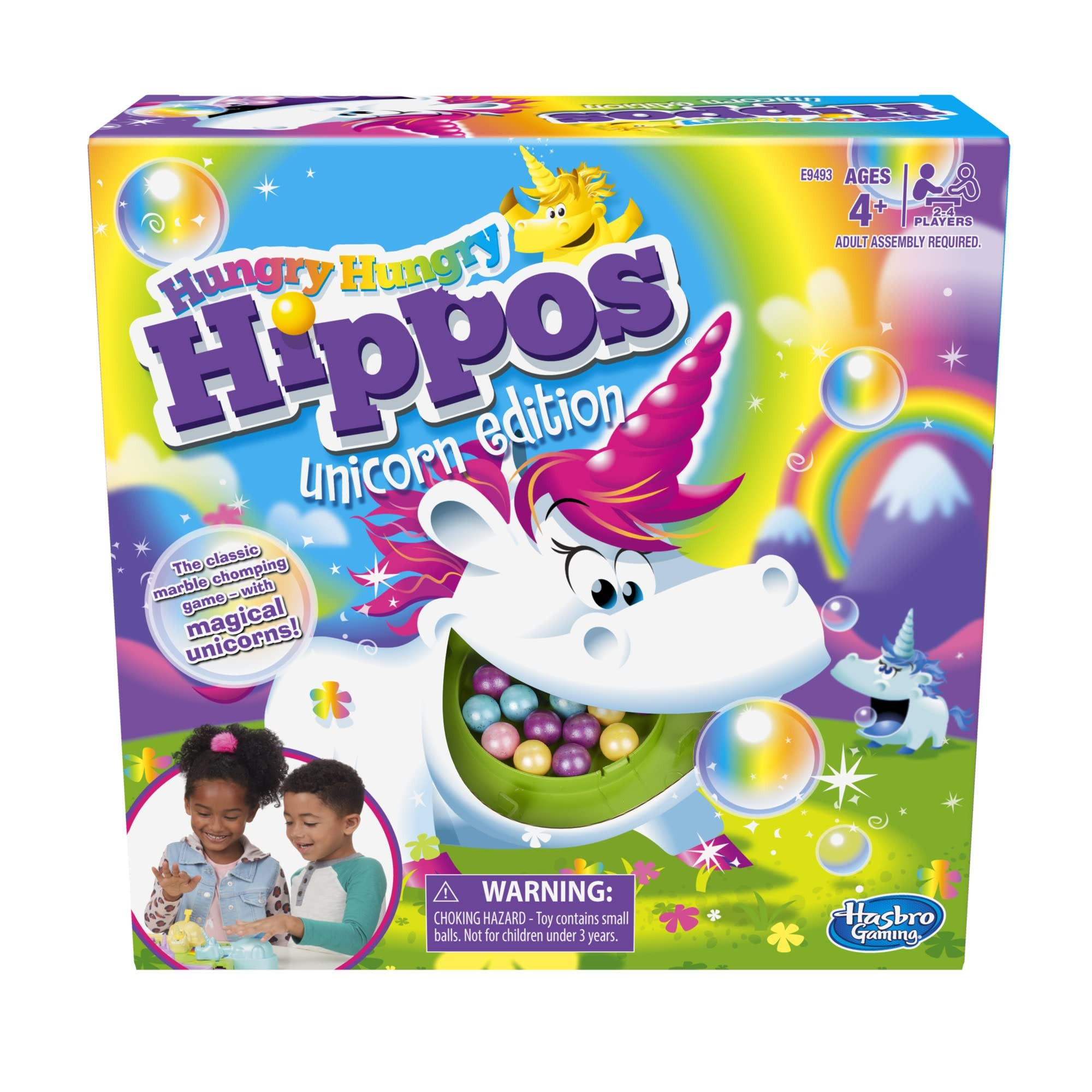 Hasbro Gaming Hungry Hungry Hippos Unicorn Edition Board Game; Pre-School Game for Kids ages 4 an... | Amazon (US)
