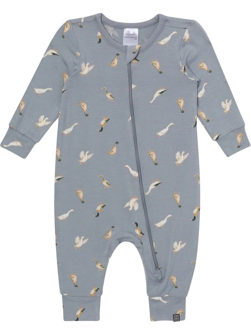 Modern Moments by Gerber Neutral Two-Way Zip Viscose Coverall, Sizes Newborn - 24 Months | Walmart (US)