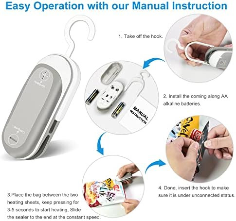 2-in-1 Bag Sealer, longzon Mini Portable Sealer, Chip Snack Plastic Bag Heat Sealer, Bag Resealer... | Amazon (CA)