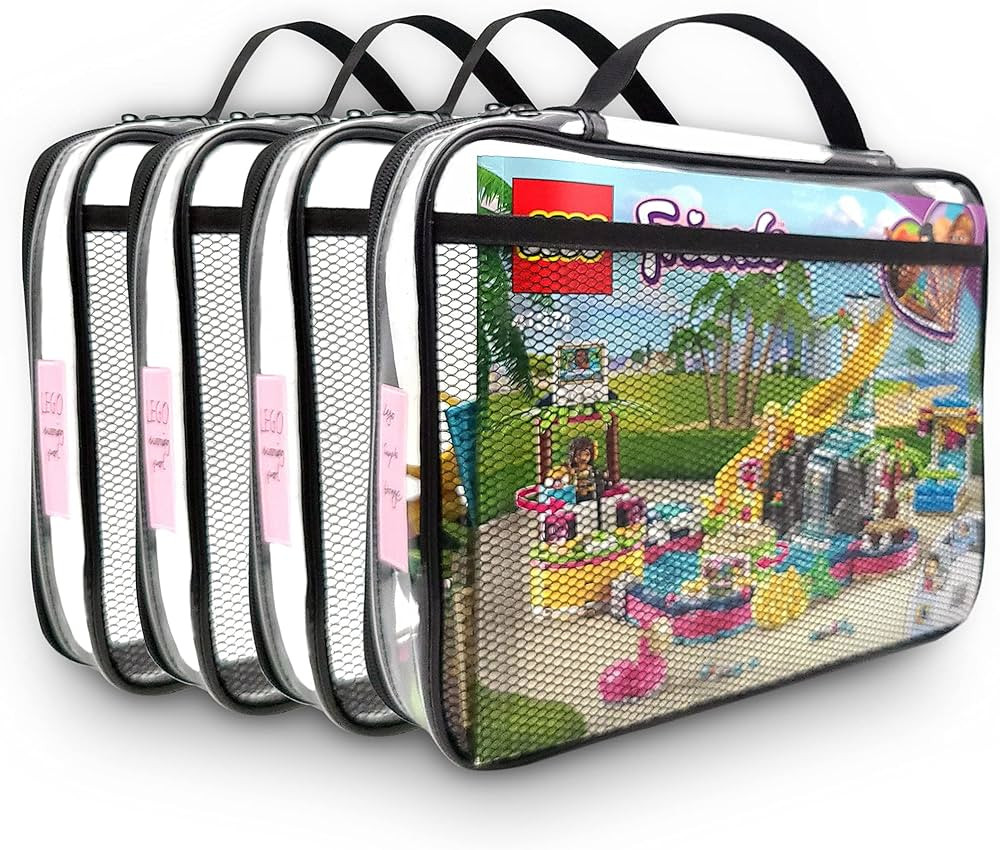 Holay 4 Packs PVC Zippered Blocks Set, Toy, Clay Storage Organizer Case (Name Tag, Manual Pocket)... | Amazon (US)