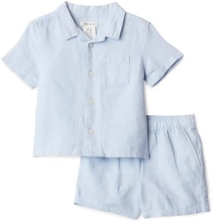 Amazon Essentials x Sofia Grainge Toddlers and Baby Boys' Cotton Linen Short Sleeve Shirt & Short... | Amazon (US)