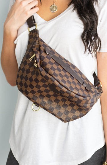 It's So Essential Brown Check Fanny Pack | Apricot Lane Boutique