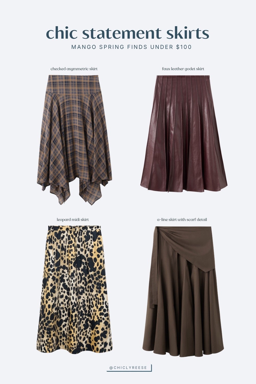 Chic statement skirts from Mango all under $100! Cute midi skirts that you can easily style with boots or strappy sandals as the weather continues to warm up. Keep the top simple so the skirt is the statement of the look. #mango #skirts #spring

#LTKootd #LTKSaleAlert #LTKWorkwear
