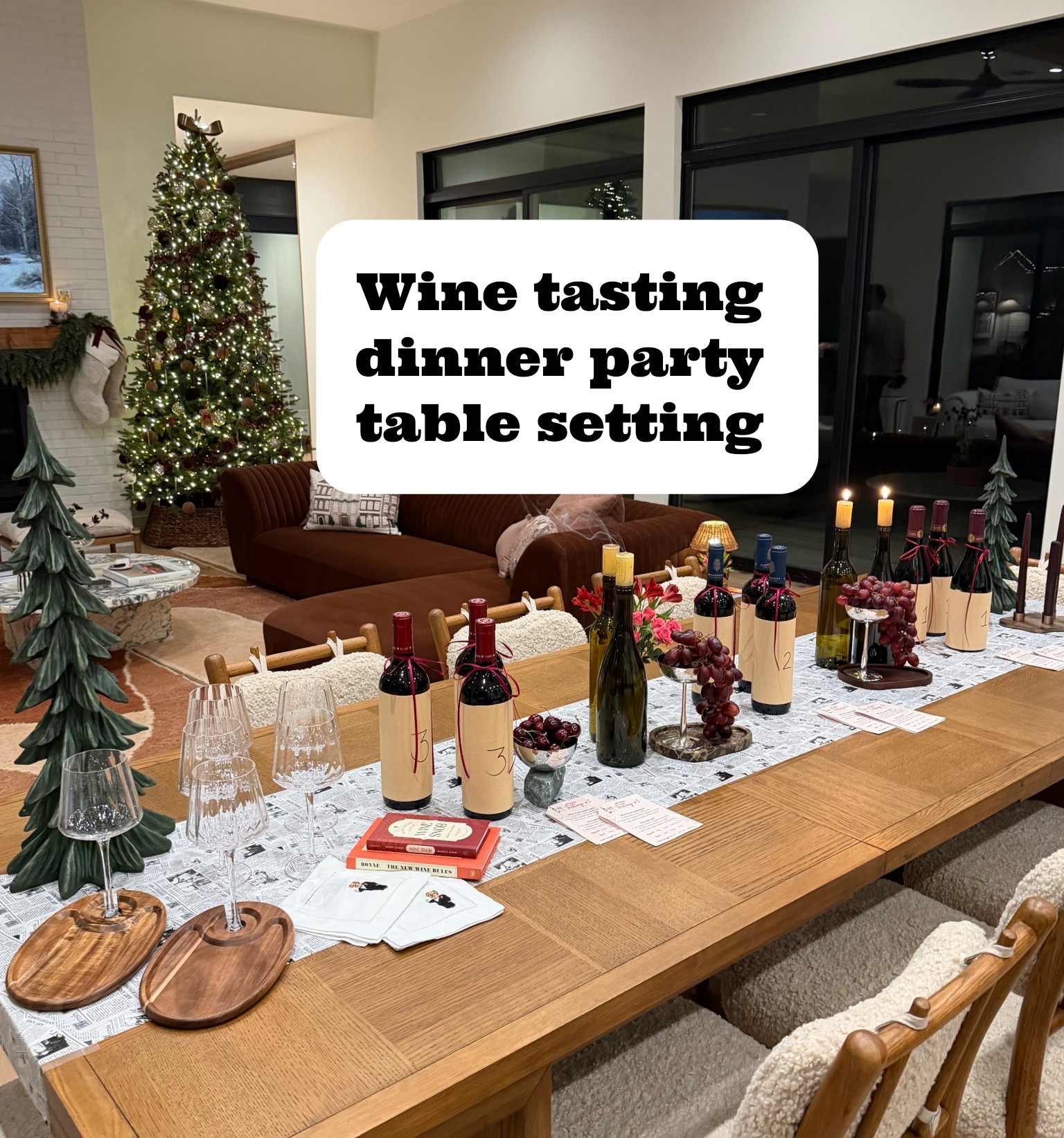 At home wine tasting dinner party - everything you need for the table setting and decor! Wine glasses, wooden trays, silver coupe glasses, candles, table decor, cocktail napkins, and more!

#LTKHome #LTKWedding #LTKHoliday