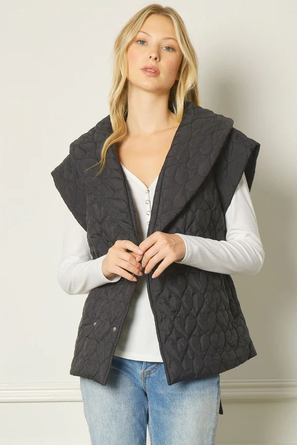 FAWN QUILTED VEST IN BLACK | Indigeaux Denim Bar & Boutique