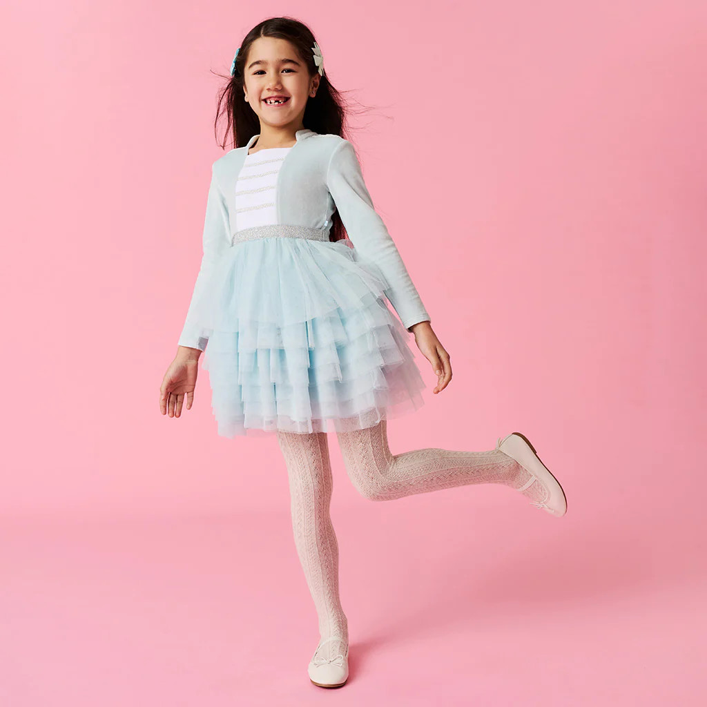 Solid Blue Girl Toddler Tulle Dress | Posh Icy Blue Nutcracker | Posh Peanut