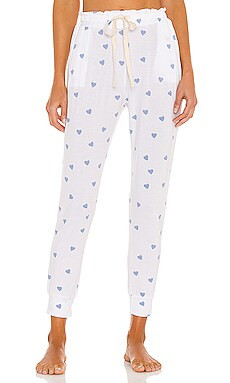 Stripe & Stare Lounge Pant in Blue Heart from Revolve.com | Revolve Clothing (Global)