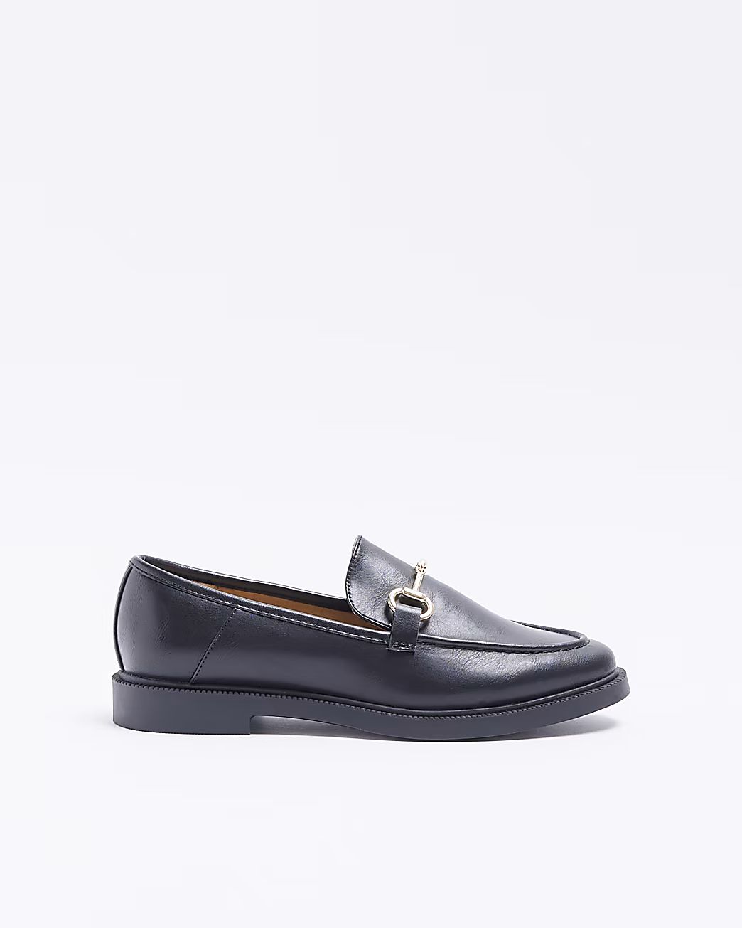 Black snaffle detail loafers | River Island (UK & IE)