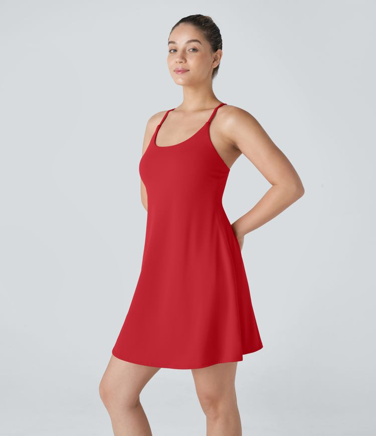 Women’s SoftlyZero™ Plush Backless Active Dress-Longer Length-Easy Peezy Edition - Halara | HALARA