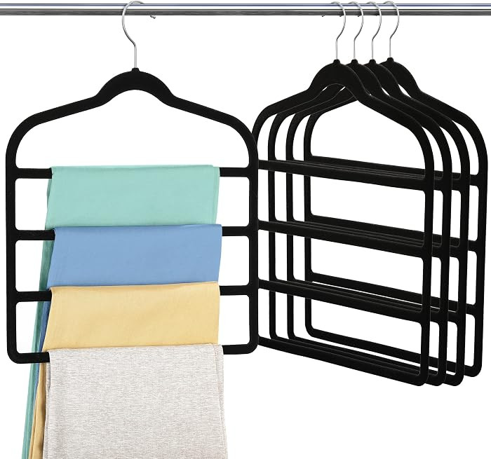 Velvet Pant Clothes Hanger Space Saving Non Slip Hanger Jean Slack Hangers | Amazon (US)