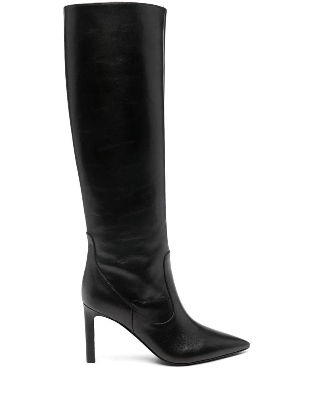 Parosh Women's Leather Knee-High Stiletto Boots in Black | Size 40 | D060116 Color ANSHOE24013 | LOZURI