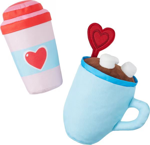 FRISCO Valentine Coffee for Two Plush Squeaky Dog Toy, Medium, 2 count - Chewy.com | Chewy.com