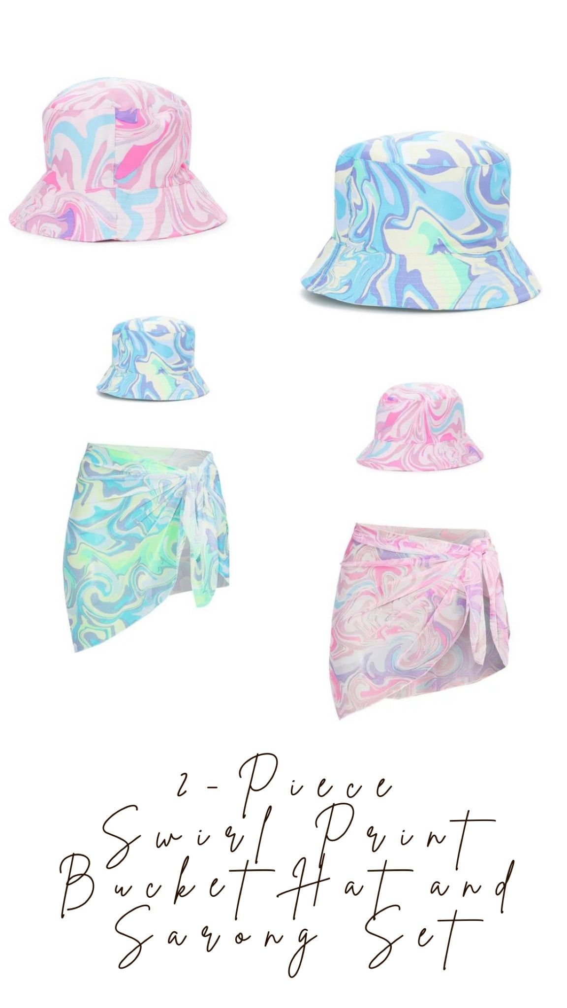 Bold and colorful, this dynamic, soft and stretchy Bucket Hat and Sarong Set lets you cover up with ease and still look incredible. 🌊 

On sale for $10.99!

#LTKswim #LTKFind #LTKsalealert