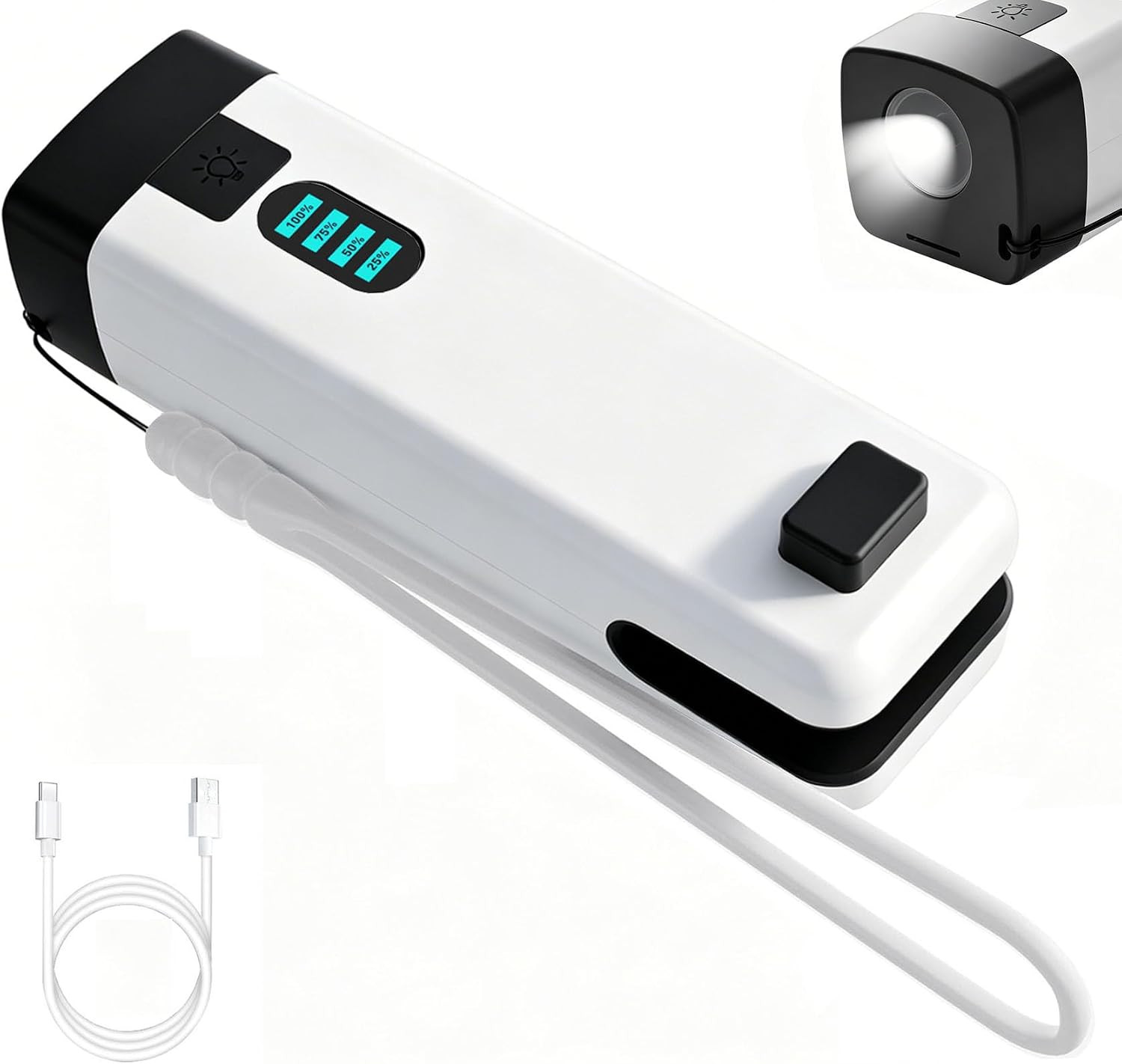 HSLGOVE 3-IN-1 Mini Bag Sealer, Rechargeable Bag Sealer Heat Seal with Cutter, Flash-light and Magnet Mini Bag Resealer Machine for Plastic Bags Snack Bags-LightWhite | Amazon (US)