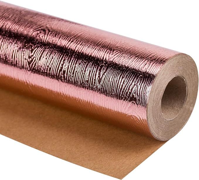 WRAPAHOLIC Wrapping Paper Roll - Basics Glossy Rose Gold for Birthday, Holiday, Wedding, Baby Sho... | Amazon (US)