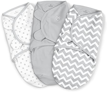 SwaddleMe Original 3-Piece Swaddle, Grey Chevron Stars, Small/Medium (0-3) months | Amazon (US)
