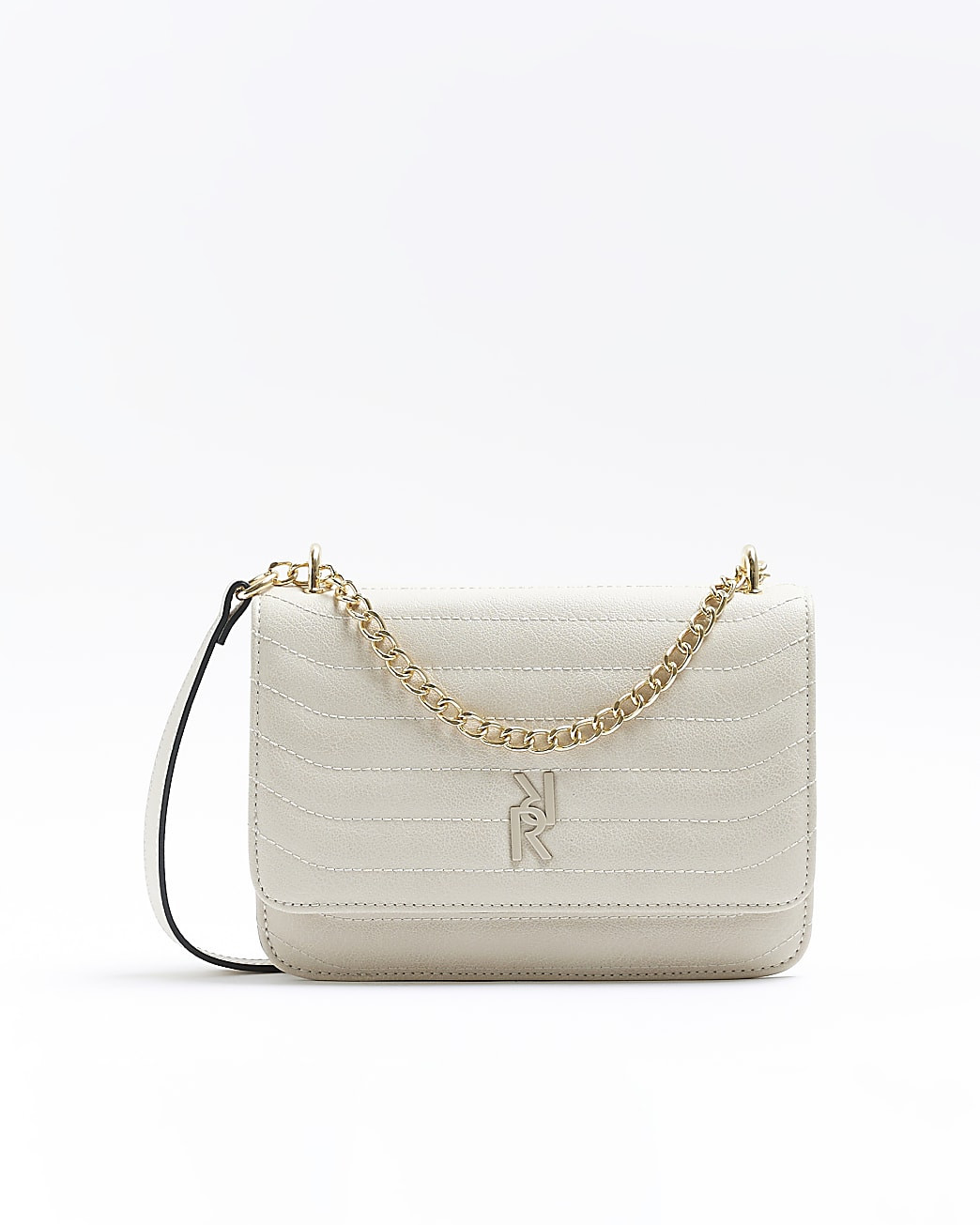 Cream quilted chain shoulder bag | River Island (UK & IE)