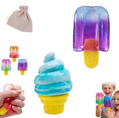 Ice Cream Squeeze Squishy, Summer Sensory Stress Relief, Slow Rise Sensory Fidget Toy,Malt Sugar Squishy Stress for Anxiety Relief Everyone, Easter Basket Stuffers Party Favors (23.) | Amazon (US)