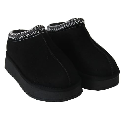 Gegefur Women's Snow Boots Platform Boot Fur Lined Slip On Short Boots (Black, Adult, Women, 7.5, Numeric, US Footwear Size System, Medium) | Amazon (US)