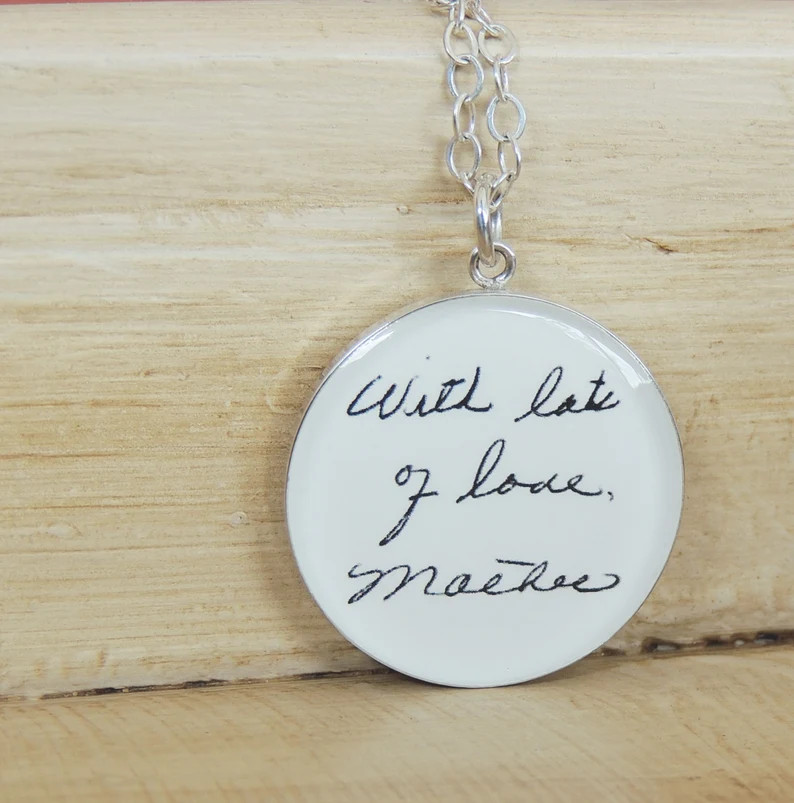 Handwriting Necklace Handwriting Jewelry Memorial Gift - Etsy | Etsy (US)