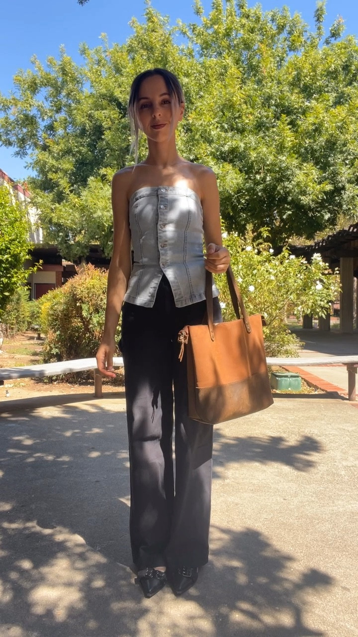 OOTD for my first week back in class. What do we think about the new denim top trend? 

#LTKBacktoSchool #LTKSeasonal #LTKFindsUnder50