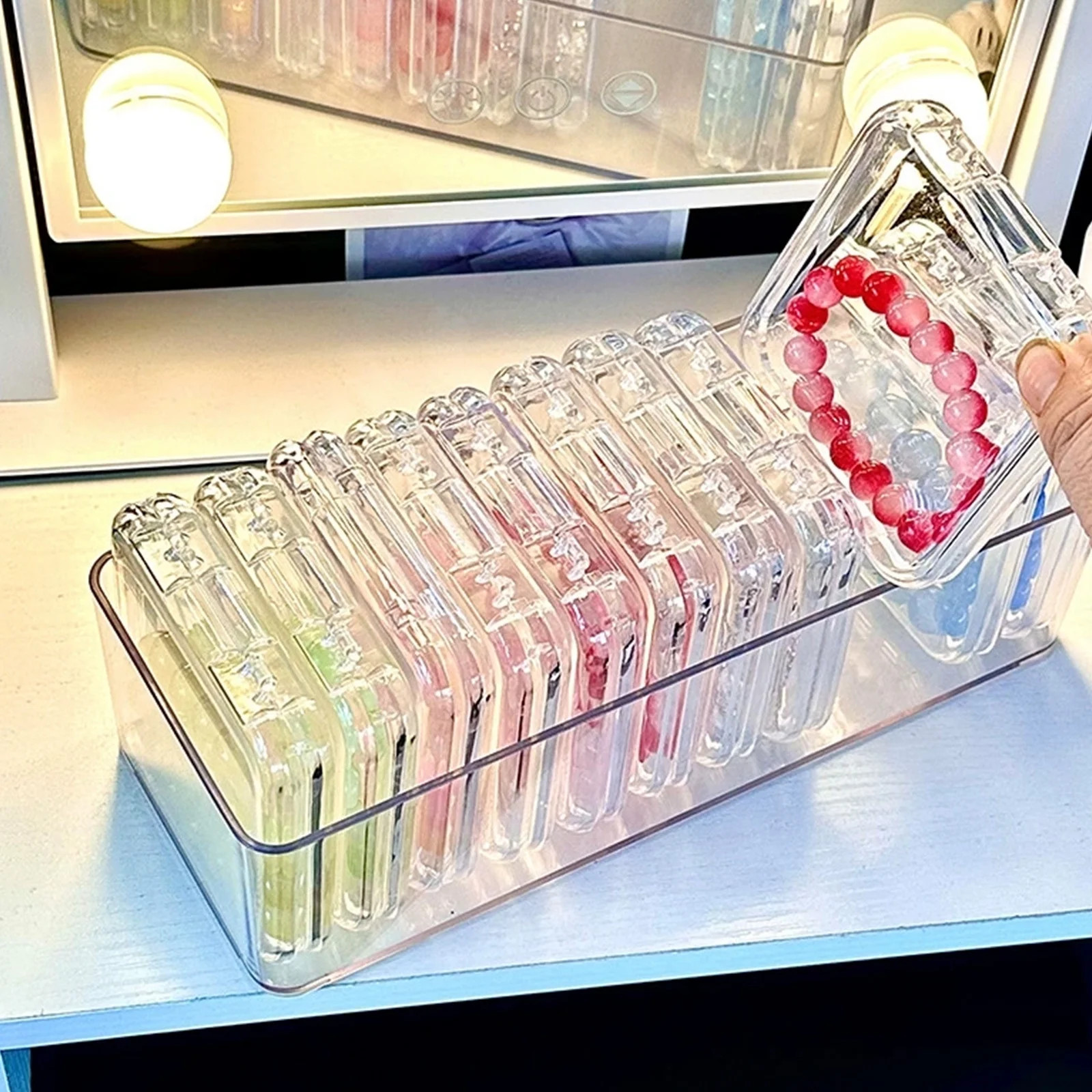 JGJJUGN Transparent Jewelry Storage Box, Portable Travel Organizer with 12 Small Boxes for Earrin... | Walmart (US)