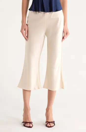 Reformation Gale Satin Mid Rise Capri Pants in Almond at Nordstrom Rack, Size Small | Nordstrom Rack