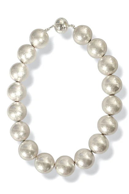 Linny Worn Silver Beaded Necklace | The Willow Tree