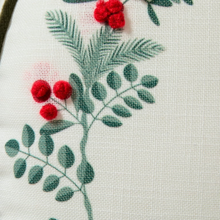 My Texas House 16" x 16" Bright White Christmas Wreath Round Decorative Pillow | Walmart (US)