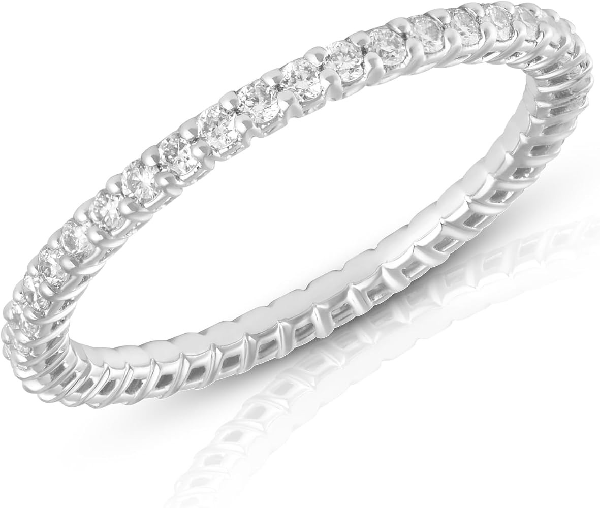 Amazon Essentials IGI Certified Lab Grown Diamond Eternity Band in Solid 14k Gold (VS1-VS2 Clarit... | Amazon (US)