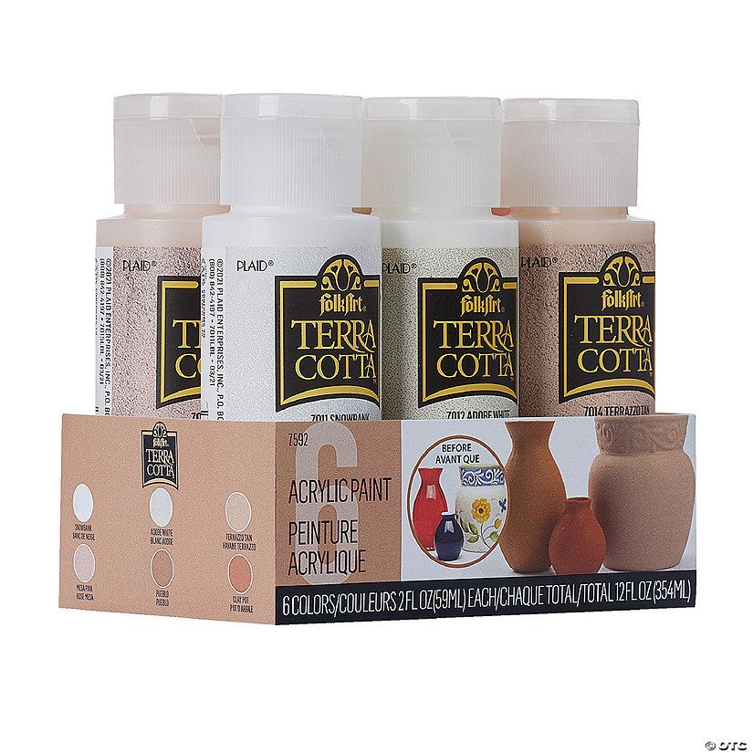 6-Color FolkArt® Terra Cotta Acrylic Paint Set | Oriental Trading Company