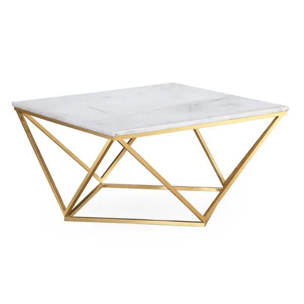 Leopold White Marble Cocktail Table | Bed Bath & Beyond