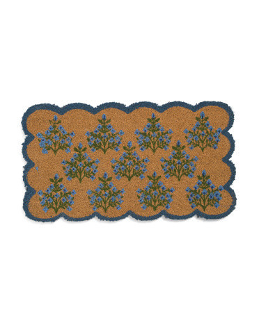 20x36 Coir Woodland Weed Floral Scalloped Doormat | Marshalls