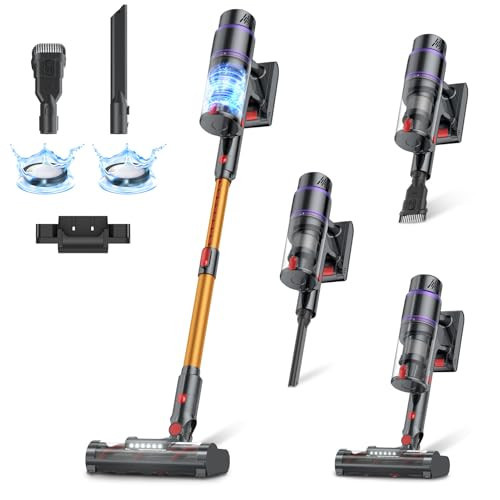 Cordless Vacuum Cleaner, 550W/50Kpa/70Mins Vacuum Cleaners for Home with Smart Auto Mode/LED Touch Display, Self-Standing Cordless Stick Vacuum Rechargeable, Vacuum Cleaner for Pet Hair/Carpet/Floors | Amazon (US)