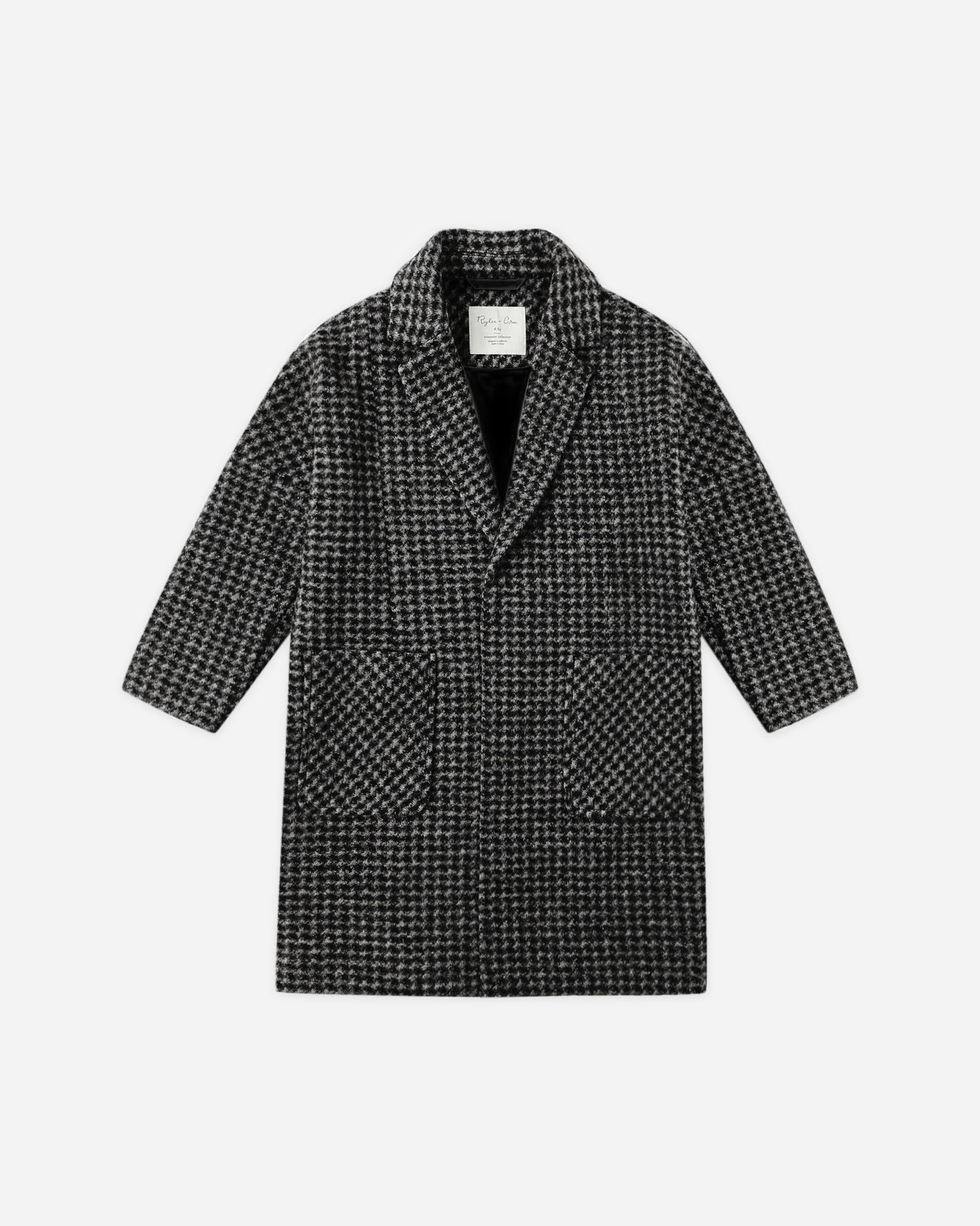 Longline Coat || Micro Check | Rylee + Cru