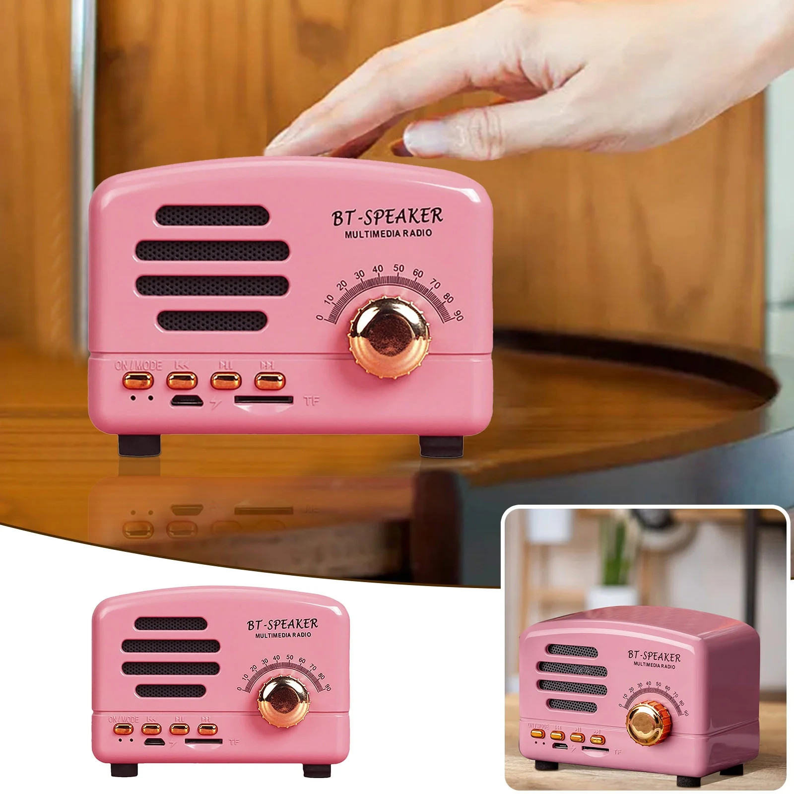 EcoNest Speaker Retro Shape Music Player Support Connection Wireless Playback Playback | Walmart (US)
