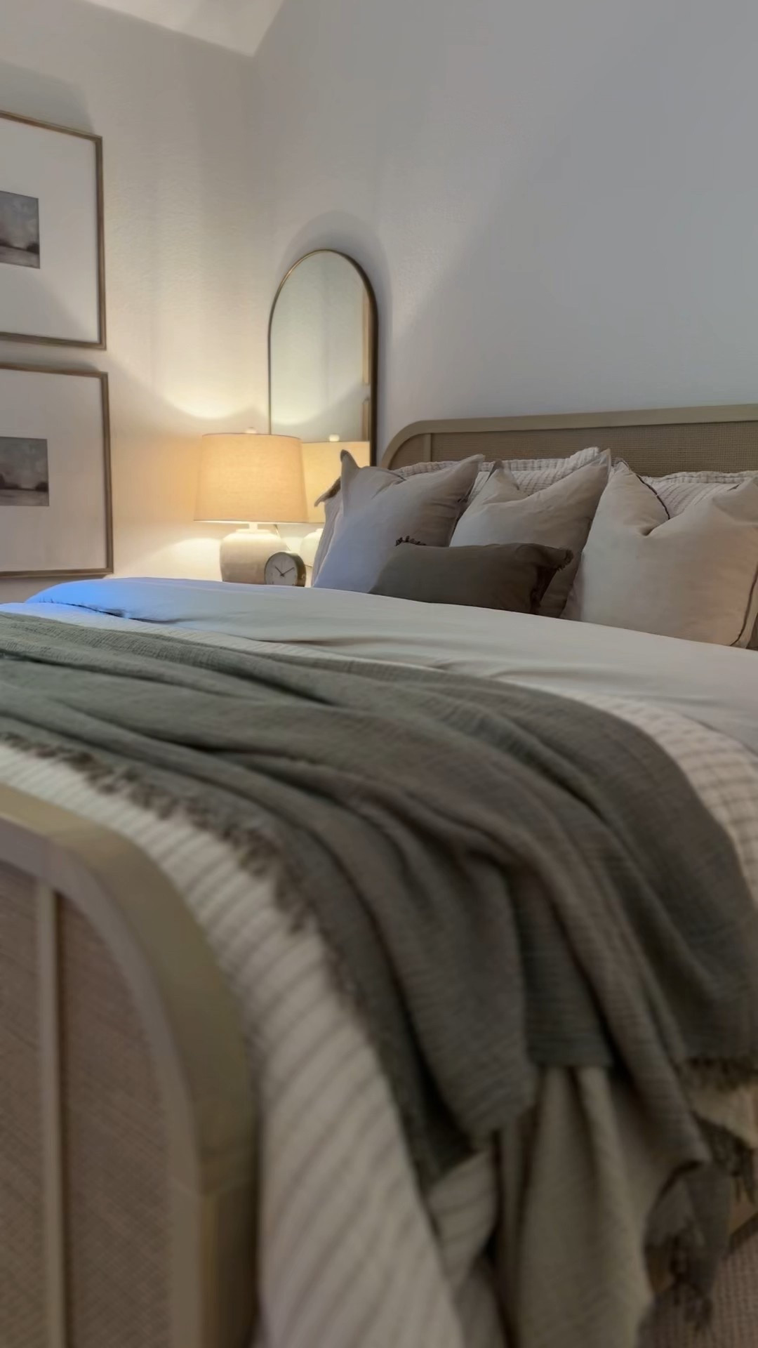 Bedding inspiration from my parents’ guest room reno! Bedding is Restful Nights, prints are Hobby Lobby 🤎

Amazon pillow covers, olive green throw, the Loomia, kirklands 

#LTKHome