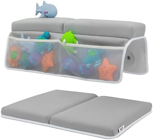 Baby Bath Kneeler and Elbow Rest Pad Set - Thickest Bathtub Kneeler Pad with Memory Foam and Bath... | Amazon (US)