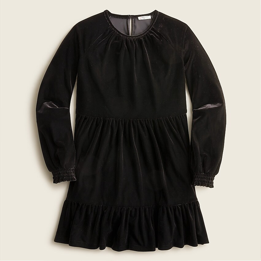 Girls' tiered velvet dress | J. Crew US