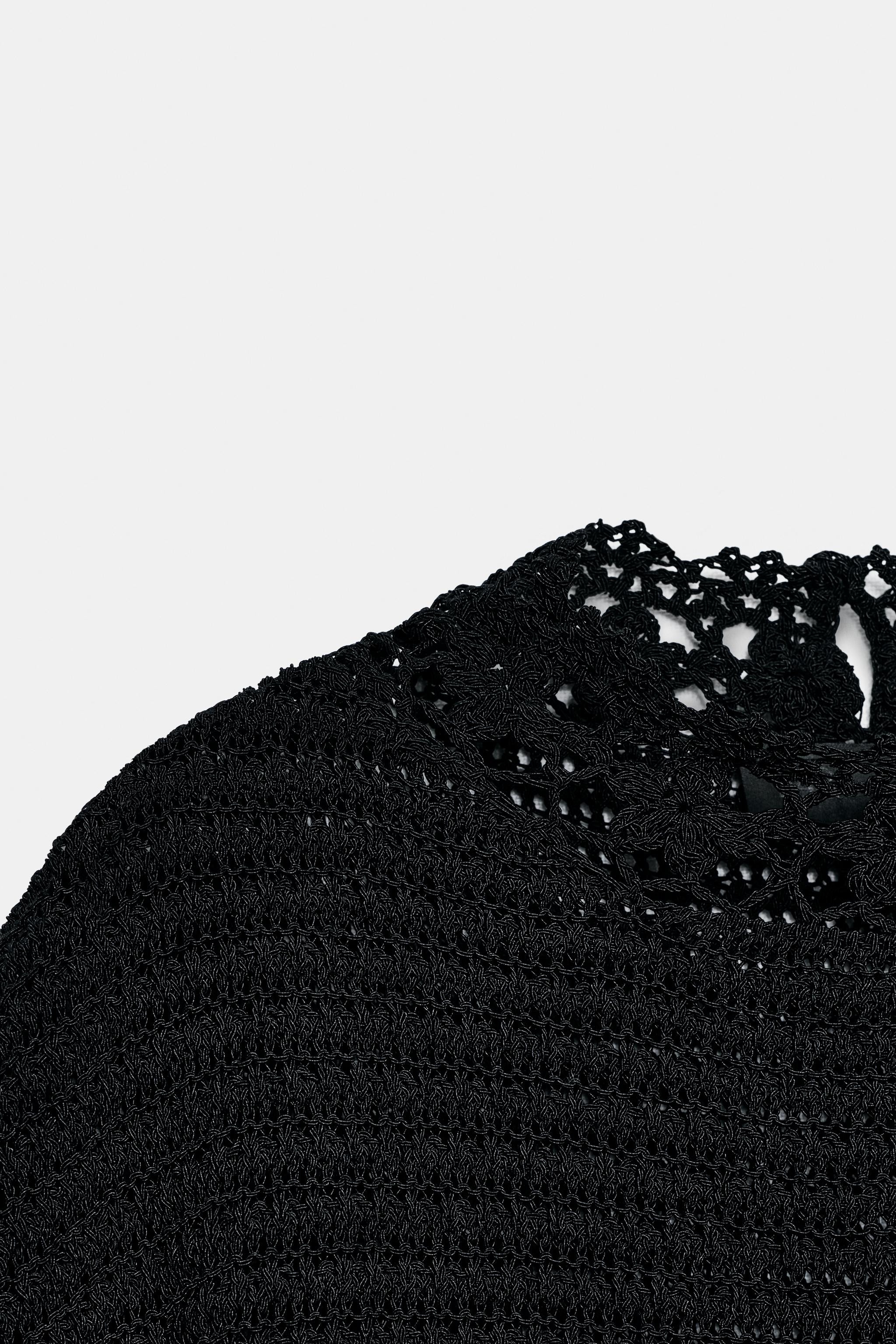 FLORAL HIGH-NECK KNIT TOP | Zara UK