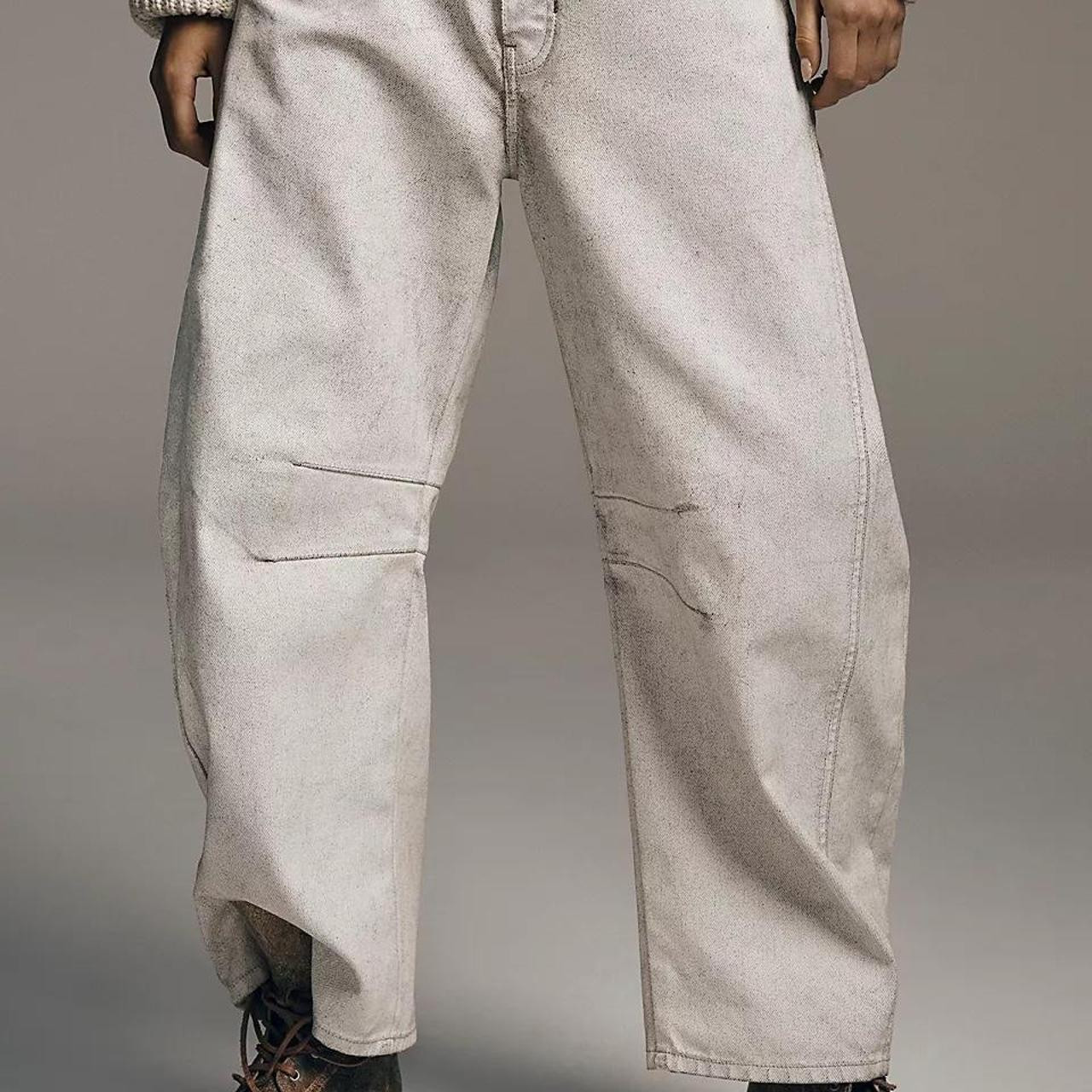 Free People Women's Jeans - White - 28 | Depop US