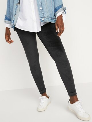 High-Waisted Velour Ankle Leggings For Women | Old Navy (US)