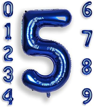 SULALABOO 40Inch Navy Blue 5 Balloon Number Large Helium Royal Blue Number Balloons 0-9 Giant Dig... | Amazon (CA)