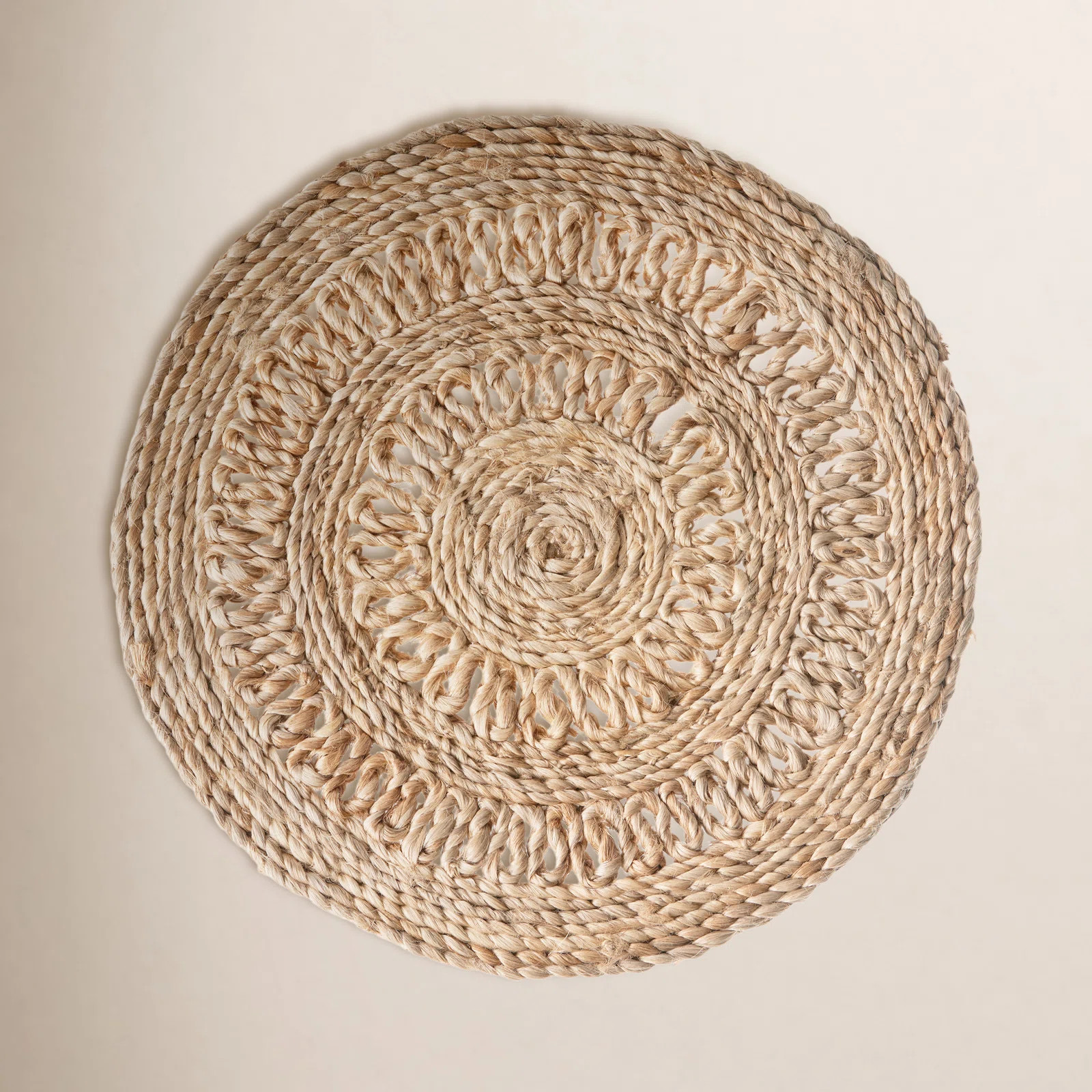 Maluma Handmade Woven Jute Geometric Round Placemat (Set of 2) | Wayfair North America