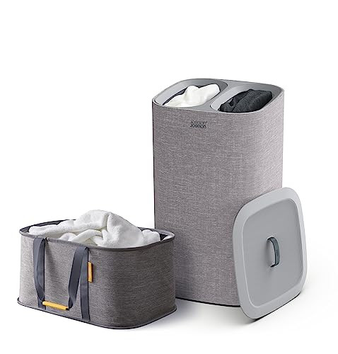 Joseph Joseph Laundry 2 piece set - Hold-All 35L/9.2 Gallon collapsible Washing Basket and Tota 60L/15.8 Laundry Separation Hamper with 2 removeable bags - Gray | Amazon (US)