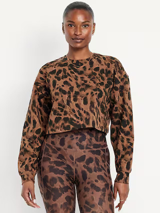 Dynamic Fleece Oversized Crop Sweatshirt | Old Navy (US)